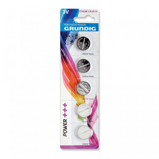 Grundig knoblíková batéria CR2016 70 mAh 5 kusov