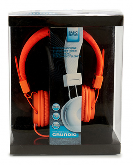 Grundig slúchadlá Basic Edition 105 dB 3,5 mm guma oranžová