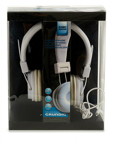 Grundig slúchadlá Basic Edition 105 dB 3.5 mm gumená biela