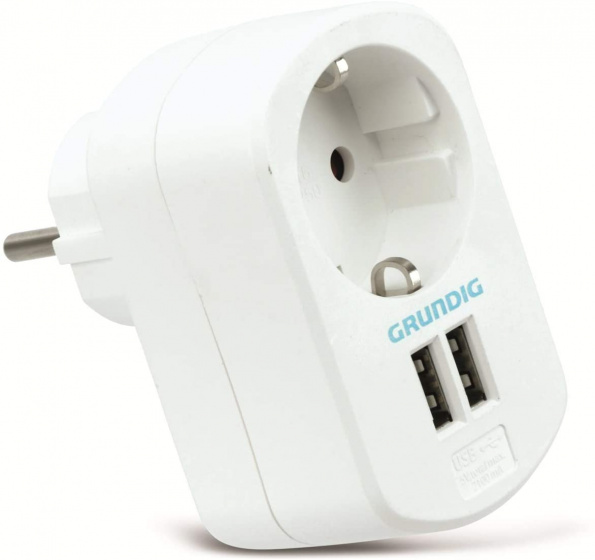 Grundig zásuvka typ C/USB-A 250V 2.1A biela
