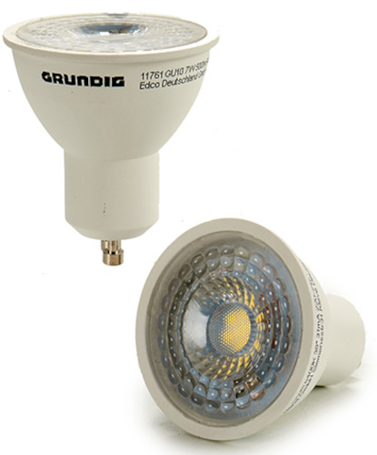 Grundig ľad svetla GU10 500 lúmenov 7 watt biela 2 kusy