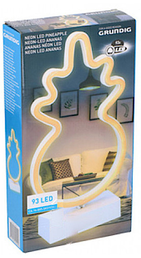 Grundig neónová lampa led 30 x 14 cm ananásová žltá