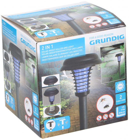 Grundig solárna lampa a insekticíd UV 43,5 cm plast čierna