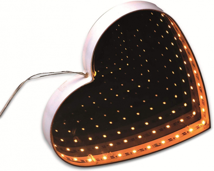 Grundig zrkadlo led nekonečné srdce červené 18 cm