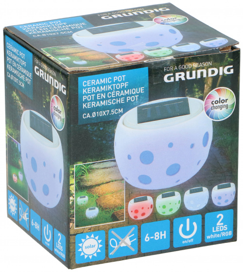 Grundig záhradná lampa so zmenou farby ?10x7cm keramická