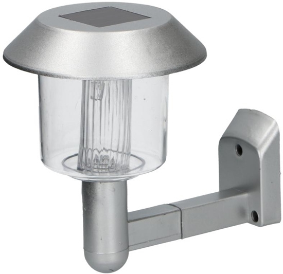 Grundig nástenné svietidlo solárne LED 14 x 9,5 x 12 cm oceľ strieborná