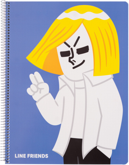 Grupo Erik schrijfblok line friends geruit 5 mm a4 papier blauw