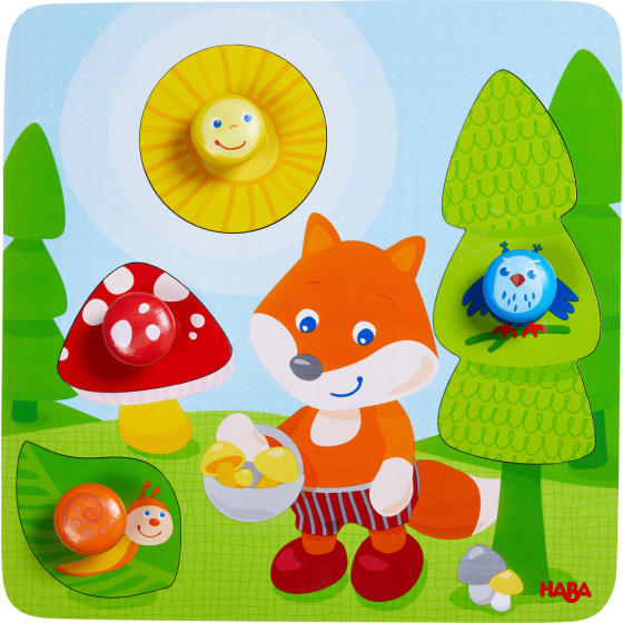 Haba vormenpuzzel vos junior hout 4 stukjes