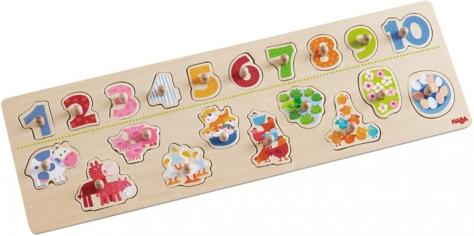 Haba vormenpuzzel beestachtig telplezier junior hout 20 stukjes
