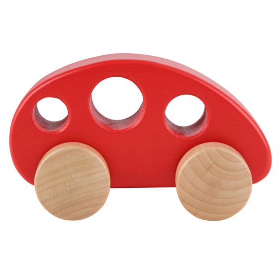 wooden car 12.5 cm red