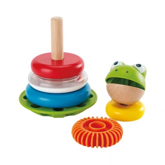 Hape houten stapelringen kikker 7 delig