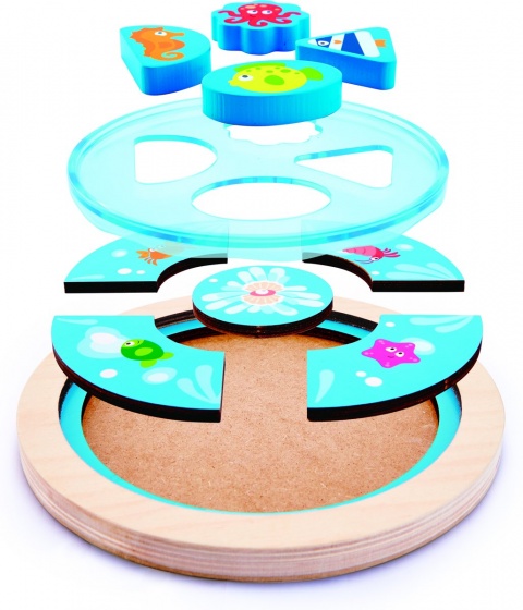 Hape vormenpuzzel deep sea junior hout 9 stukjes