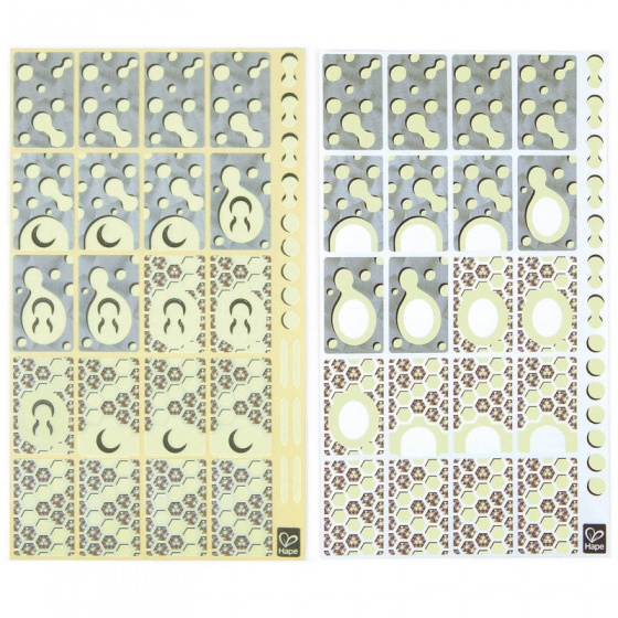 Hape quadrilla knikkerbaan stickers glow in the dark