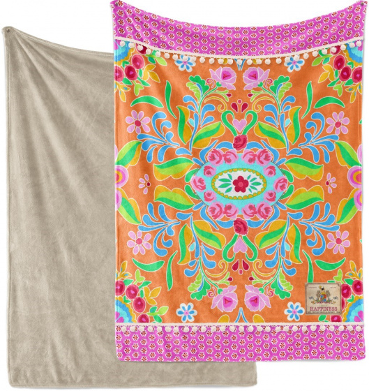 Happiness plaid Zabrina 150 x 200 polyester roze/taupe Happiness plaid Zabrina 150 x 200 polyester roze/taupe