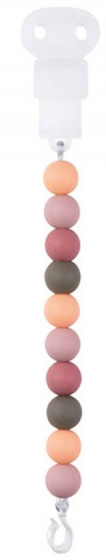 pacifier string Nattou junior 20 cm pink/grey/orange