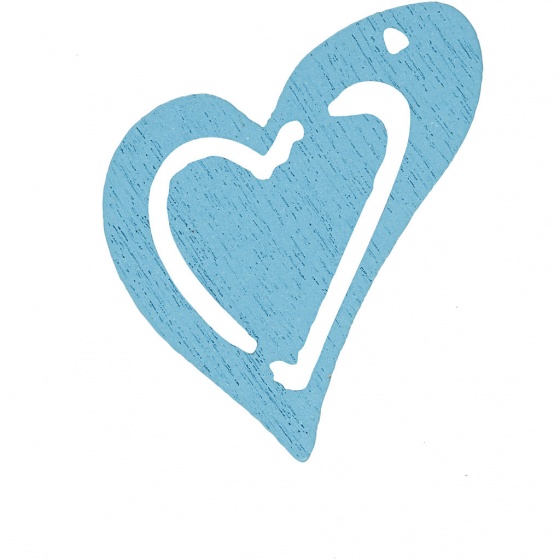 Happy Moments houten harten 2,5 x 2,2 cm turquoise 20 stuks