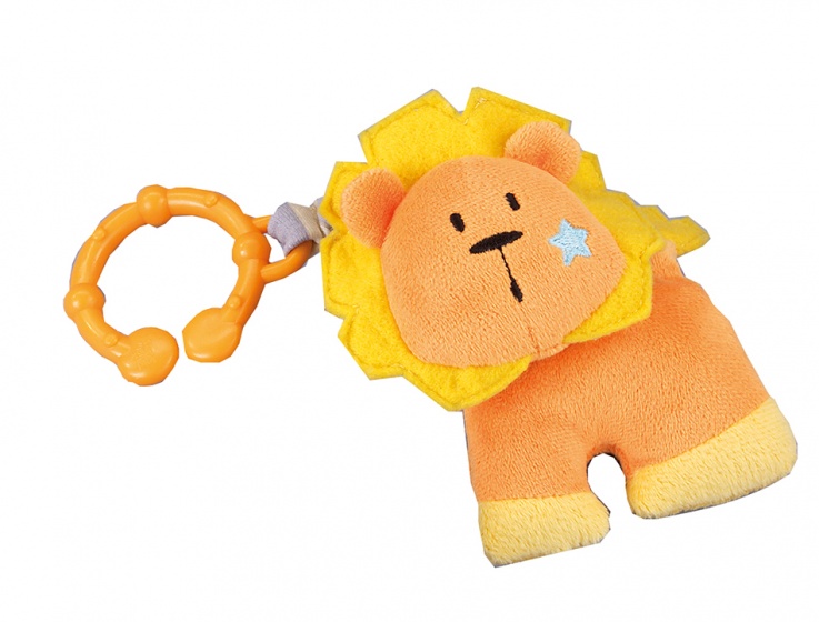 pram hanger lion 10 cm yellow