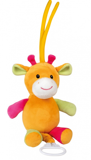 Happy People muziekknuffel giraf 18 cm pluche oranje Happy People muziekknuffel giraf 18 cm pluche oranje