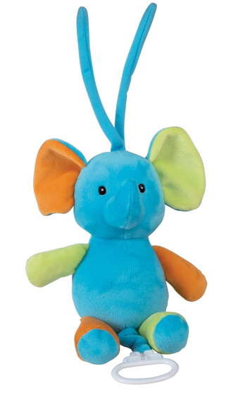 Happy People muziekknuffel olifant 18 cm pluche blauw Happy People muziekknuffel olifant 18 cm pluche blauw