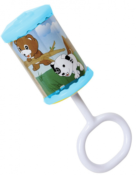 Happy People rammelaar dieren 16 cm junior blauw