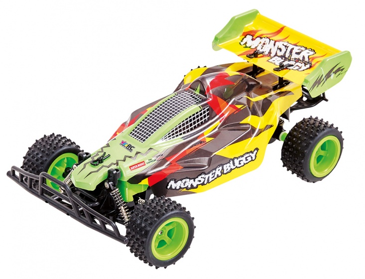 Happy People rc monster buggy 20 cm groen/geel