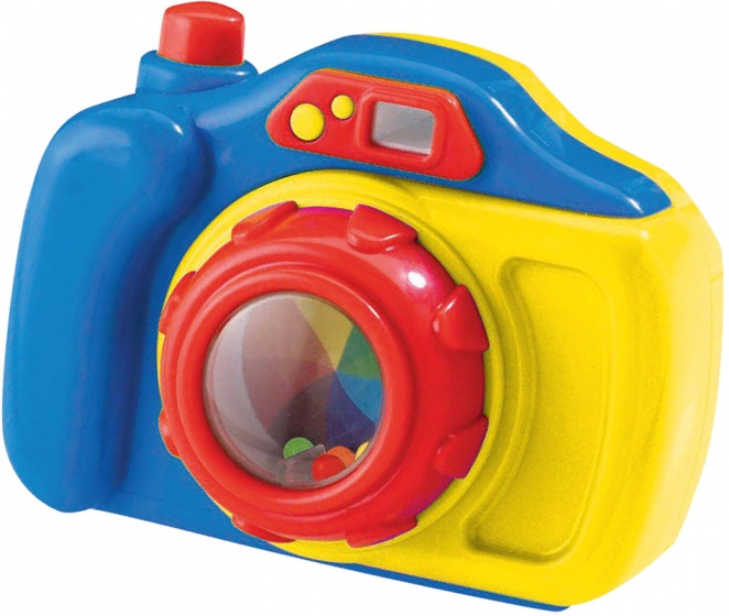 Happy People speelgoedcamera focus pocus 13 cm blauw/geel