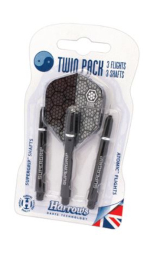 Harrows šípkový set Twin Pack Atomicmedium 47 mm čierny