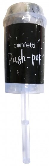 Haza Original konfety push-popper srdce čierna/biela 17 cm