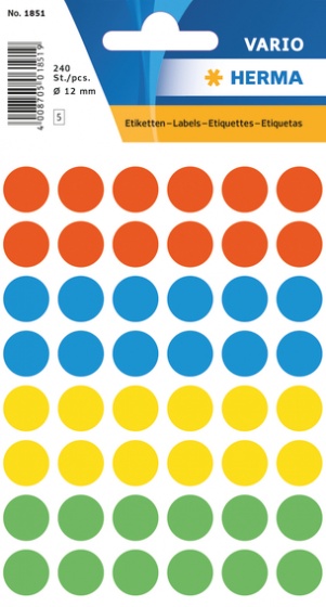 Haza Original etiketten 240 stuks 12 mm multicolor