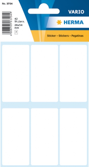 Haza Original etiketten vierkant 42 stuks 26 x 54 mm wit