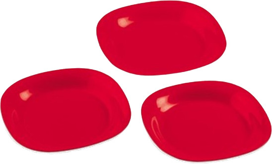 camping board Cerdeña 21 x 21 cm red 3 pieces