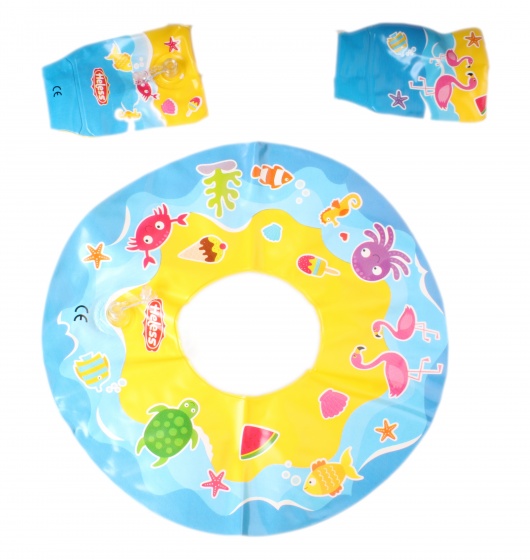 Heless poppenzwemband en zwemvleugels blauw 35 45 cm