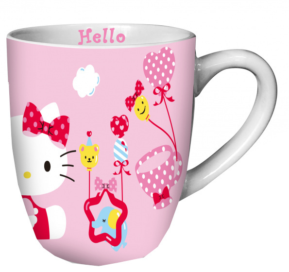 Hello Kitty hrnček dievčenská keramika svetloružová