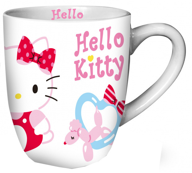Hello Kitty hrnček dievčenská keramika biely