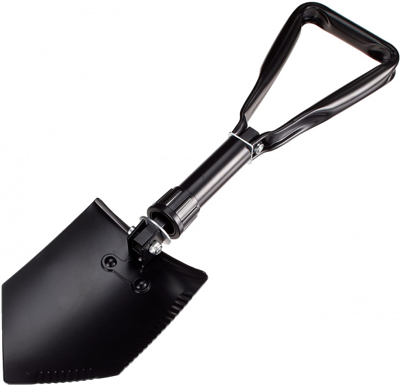 foldable shovel 58 cm steel black 2-piece