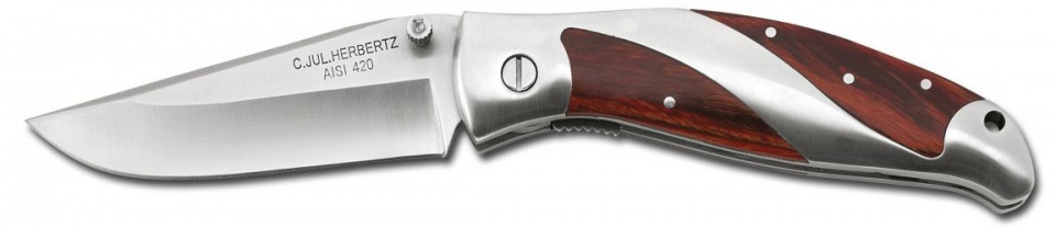 pocket knife 19.7 cm stainless steel/wood silver/wood 2-part
