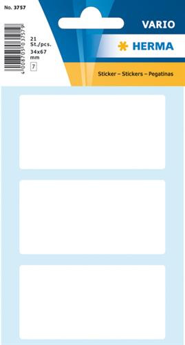 Herma etikety 34 x 67 mm papier biely 21 ks
