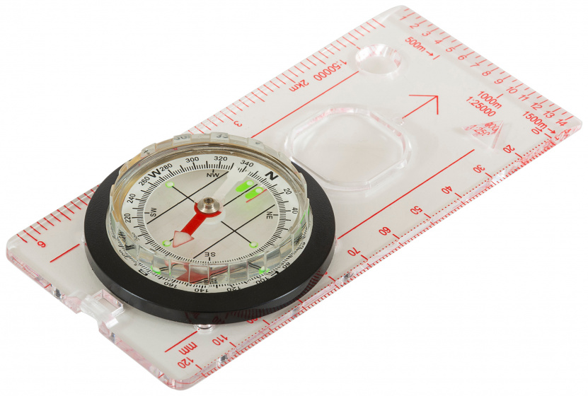 hand compass 12.5 x 6 x 1.5 cm transparent