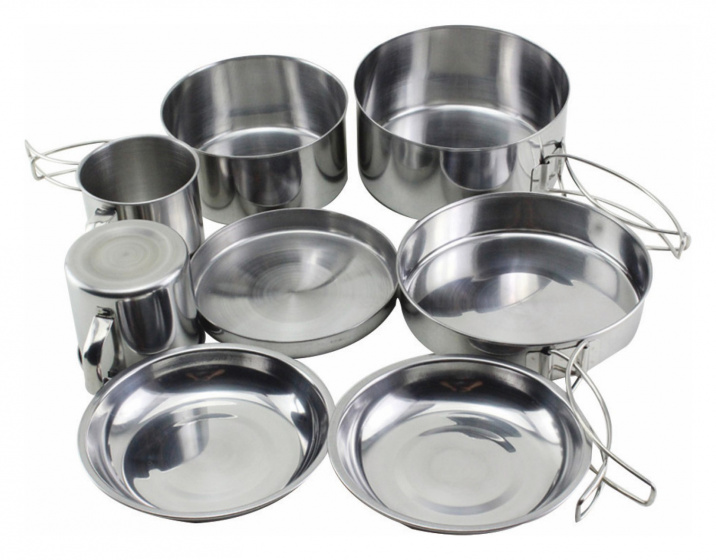 pan set Peak stainless steel silver 8-piece