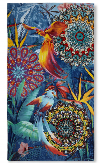 Hip strandlaken Lovise 100 x 180 cm katoen blauw/rood Hip strandlaken Lovise 100 x 180 cm katoen blauw/rood