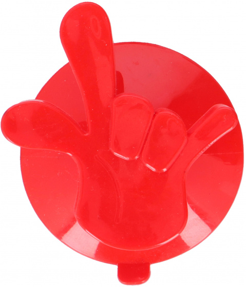 suspension hook hand 7,5 x 6,5 cm PVC red