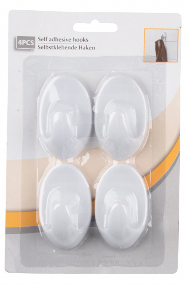 Hooks & Co samolepiace háčiky polypropylén biely 4 kusy