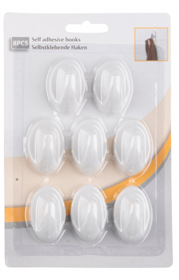 Hooks & Co samolepiace háčiky polypropylén biely 8 kusov