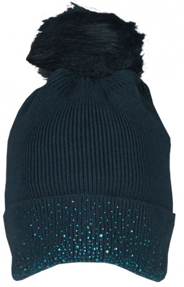 hat Joyce knitted ladies viscose/fleece blue one-size