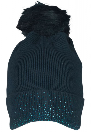 hat Joyce knitted ladies viscose/fleece green one-size