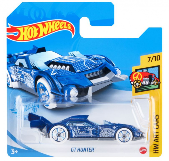 Hot Wheels car art cars gt hunter 7 cm modrý