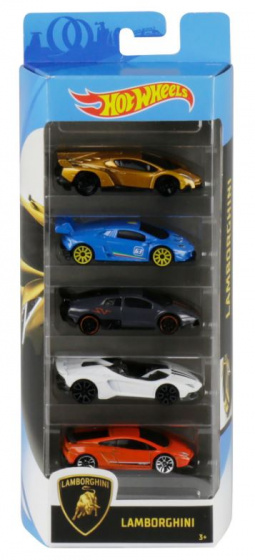 car set Lamborghini 7.5 x 2.5 cm steel 5-piece