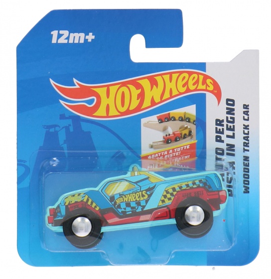 wooden car Free Wheel9 x 3 cm light blue (K)