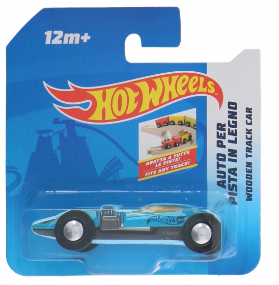 wooden car Free Wheel9 x 3 cm light blue (N)