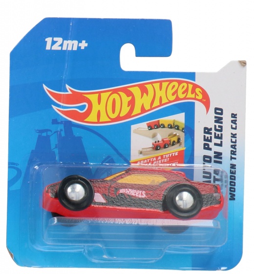 wooden car Free Wheel9 x 3 cm red (I)